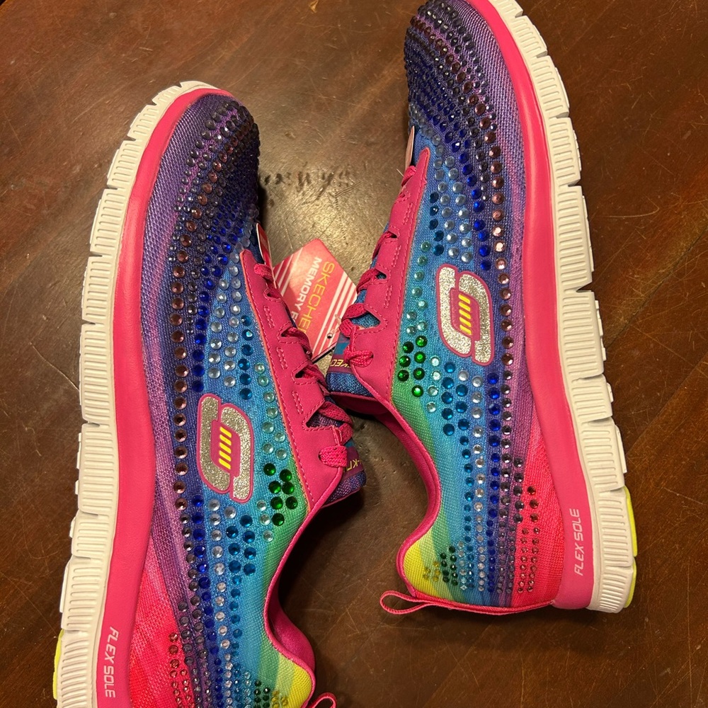 Skechers Rainbow Sparkle Sneakers - Picture 4 of 6